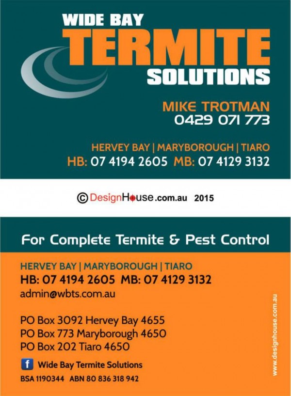 Wide Bay Termite Solutions - Business Cards